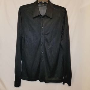 Versace classic black button down striped shirt